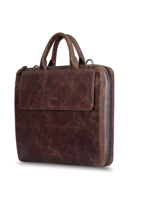 Guard Slim Antique Brown Genuine Leather Briefcase