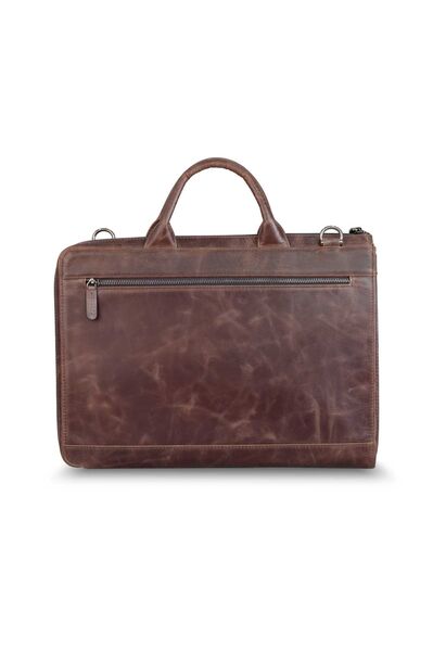 Guard Slim Antique Brown Genuine Leather Briefcase - Thumbnail