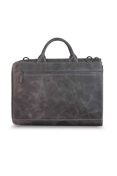 Guard Slim Antique Gray Genuine Leather Briefcase - Thumbnail