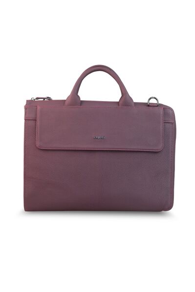 Guard Slim Claret Red Genuine Leather Briefcase - Thumbnail