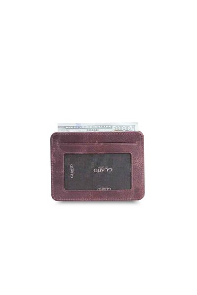 Guard - Guard Vertical Crazy Claret Red Leather Card Holder (1)
