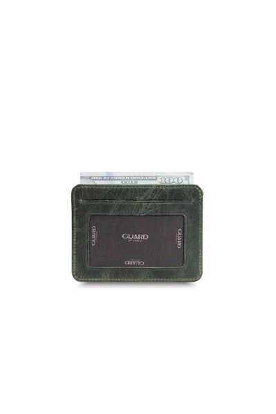Guard - Guard Vertical Crazy Green Leather Card Holder (1)