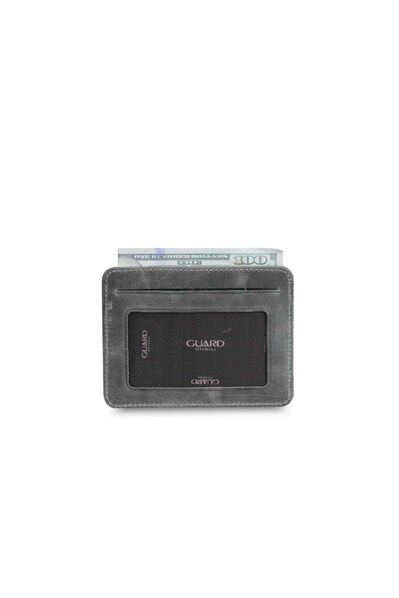 Guard - Guard Vertical Crazy Grey Leather Card Holder (1)