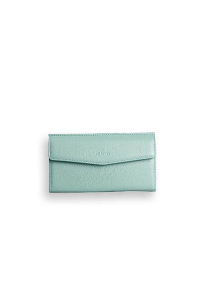 Guard Water Green Leather Women's Wallet with Phone Entry - Thumbnail
