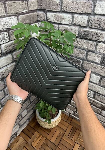 Guard Yeşil Üçgen Desen Clutch Çanta - Thumbnail