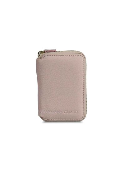 Guard Zipper Powder Leather Mini Wallet - Thumbnail
