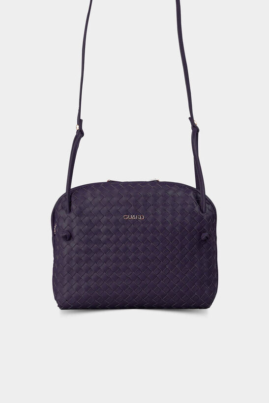 Guard Hand-knitted Purple Leather Women's Bag