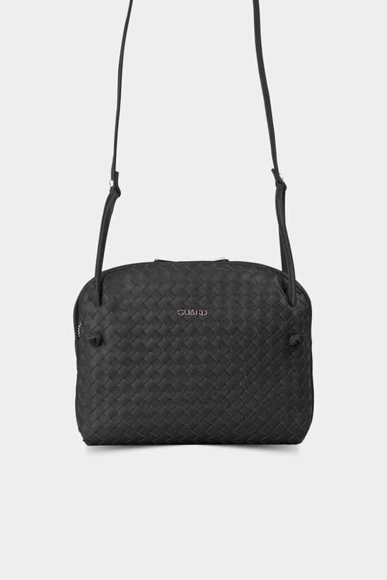 Guard Hand-knitted Black Leather Women's Bag
