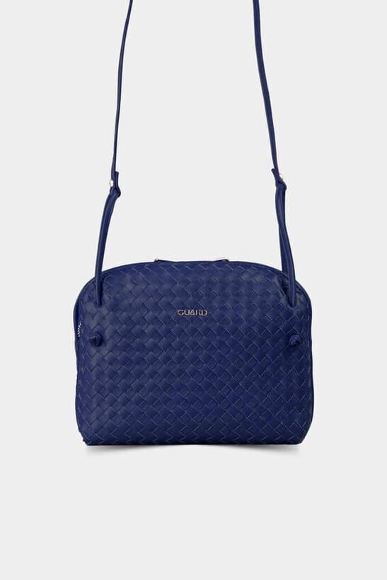 Guard Hand-knitted Navy Blue Leather Women's Bag