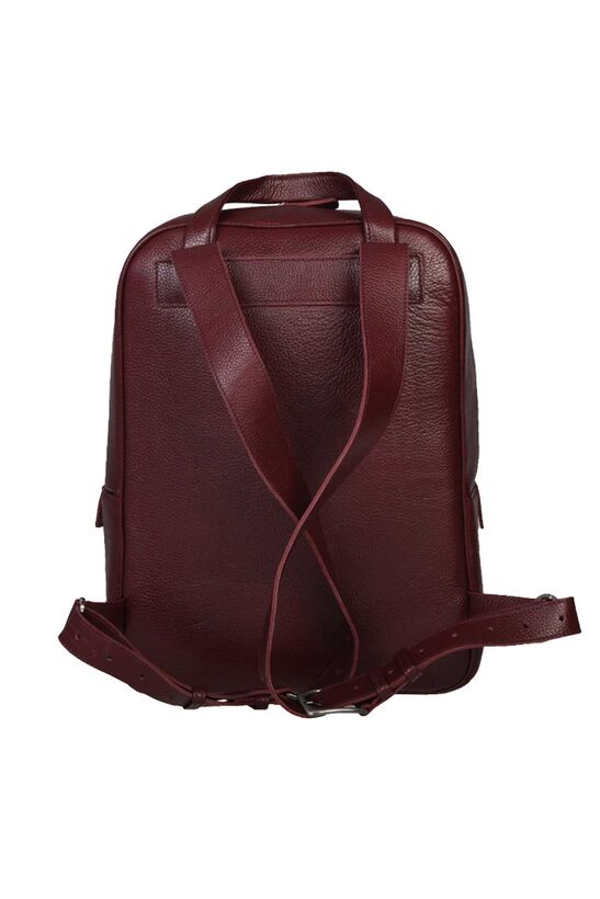 Guard Claret Red Leather Backpack with Laptop Entry