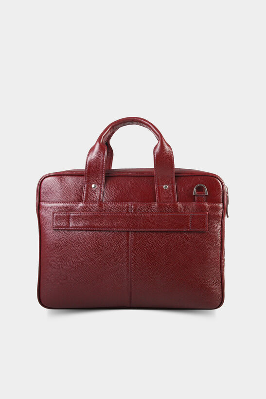 Guard Laptop Entry Claret Red Leather Briefcase