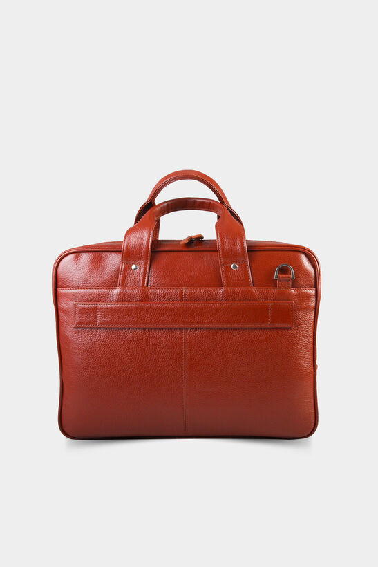 Guard Laptop Entry Tan Leather Briefcase