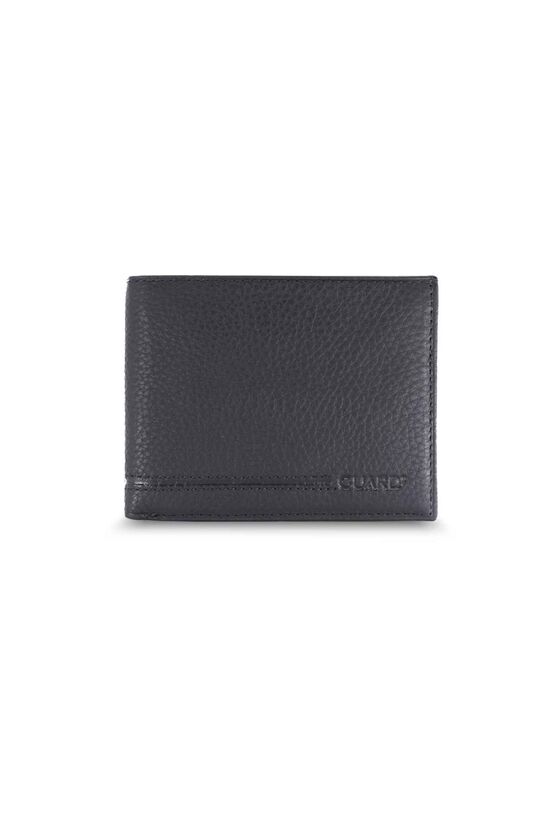 Guard Matte Black Horizontal Leather Men's Wallet