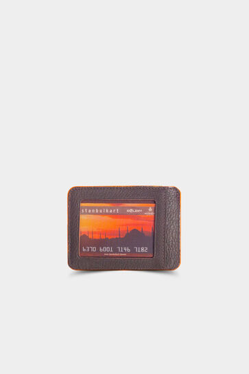 Guard Matte Brown Leather Card Holder - Thumbnail