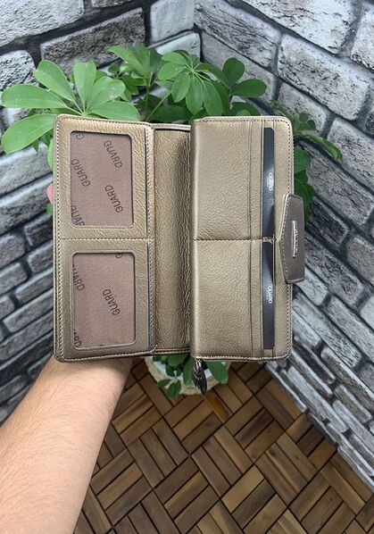 Guard Gold Zippered and Leather Hand Portfolio - Thumbnail