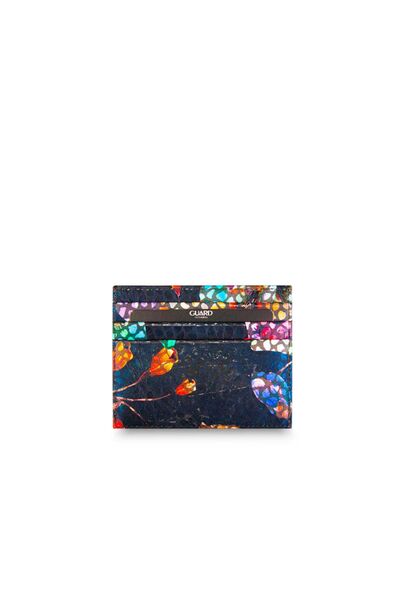 Guard Mosaic Patterned Women's Leather Card Holder - Thumbnail