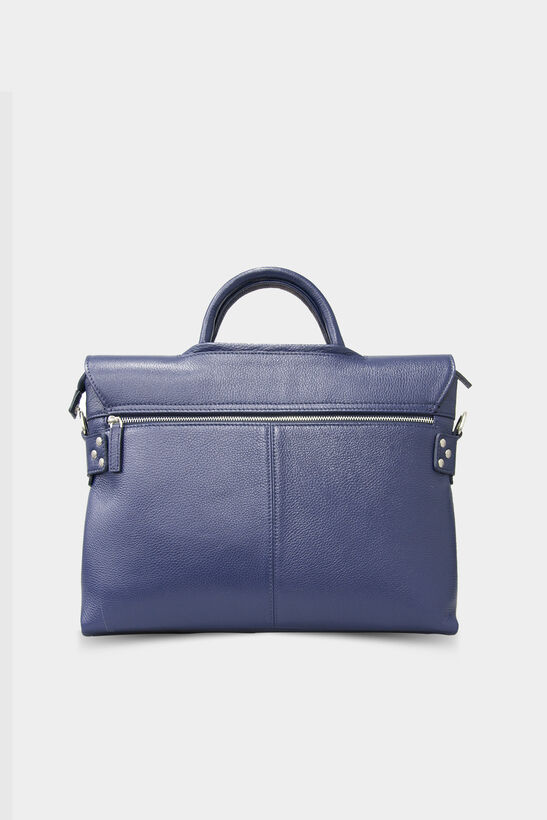 Guard Navy Blue Leather Briefcase