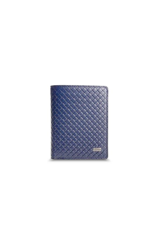Guard Navy Blue Knit Printed Leather Men's Wallet