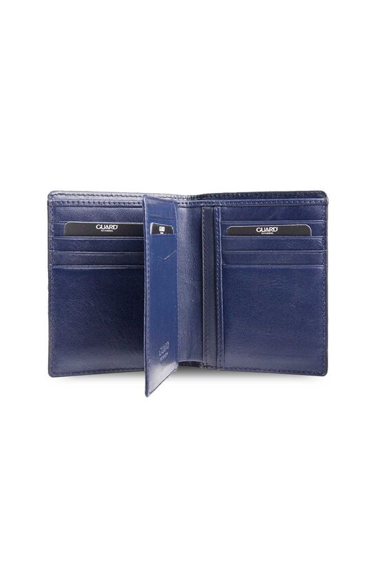 Guard Navy Blue Knit Printed Leather Men's Wallet