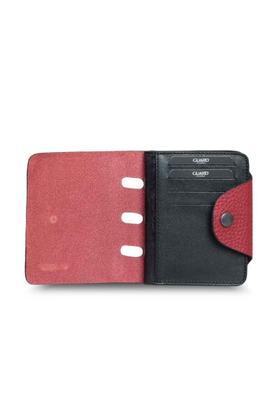 Guard Flip Sport Red Leather Vertical Men's Wallet - Thumbnail