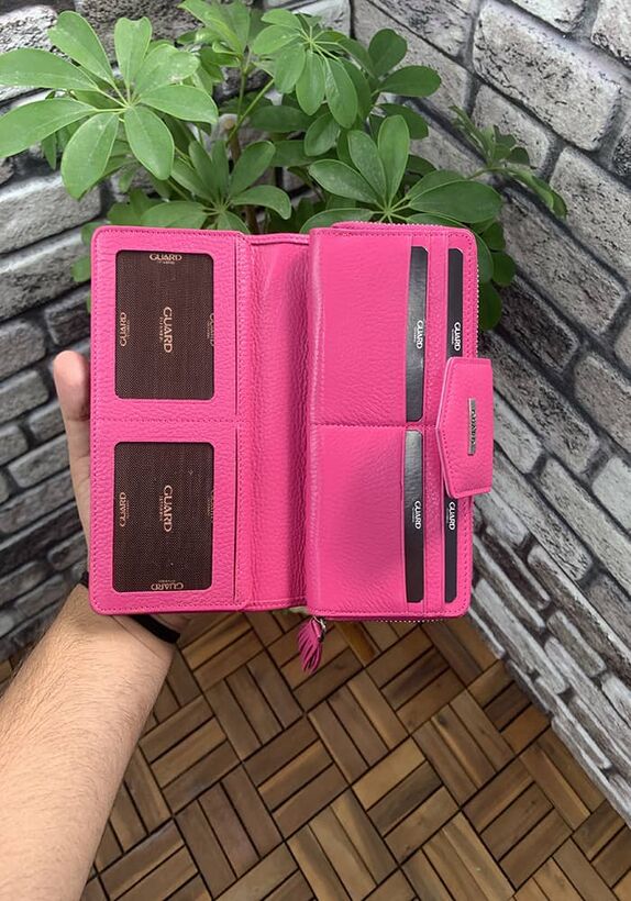 Guard Pink Zipper and Leather Hand Portfolio