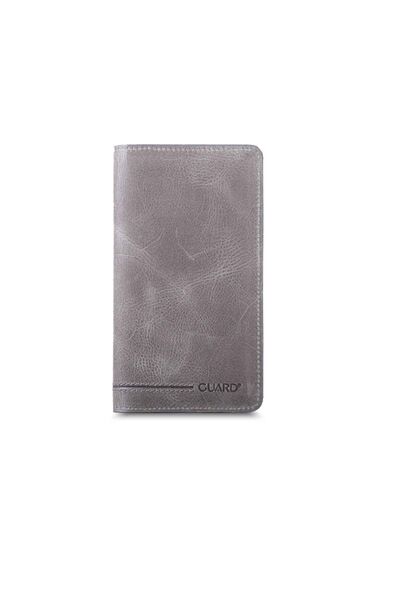 Guard Plus Antique Gray Leather Unisex Wallet with Phone Entry - Thumbnail