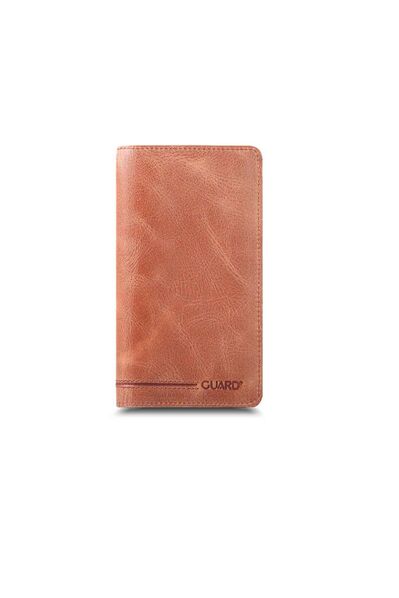 Guard Plus Antique Tan Leather Unisex Wallet with Phone Entry - Thumbnail