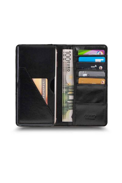 Guard Plus Garni Blue Camouflage Leather Unisex Wallet with Phone Entry - Thumbnail