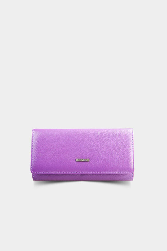 Guard Purple Leather Zippered Women's Wallet