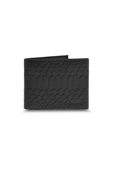 Guard Python Printed Black Classic Leather Men's Wallet - Thumbnail