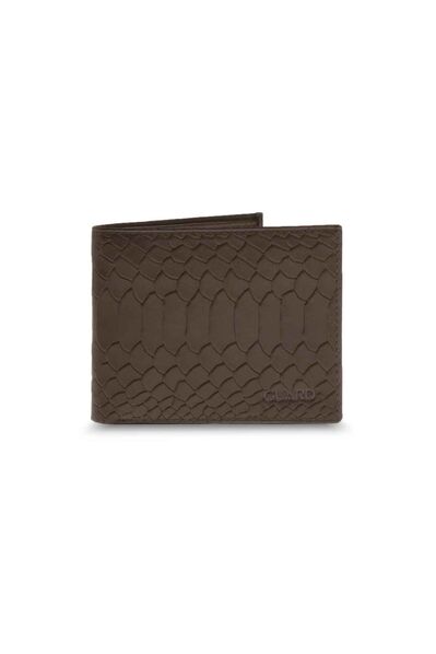 Guard Python Printed Brown Classic Leather Men's Wallet - Thumbnail