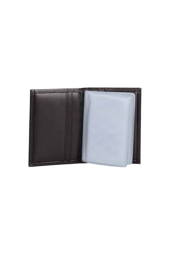Guard Genuine Leather Transparent Brown Credit Card Holder