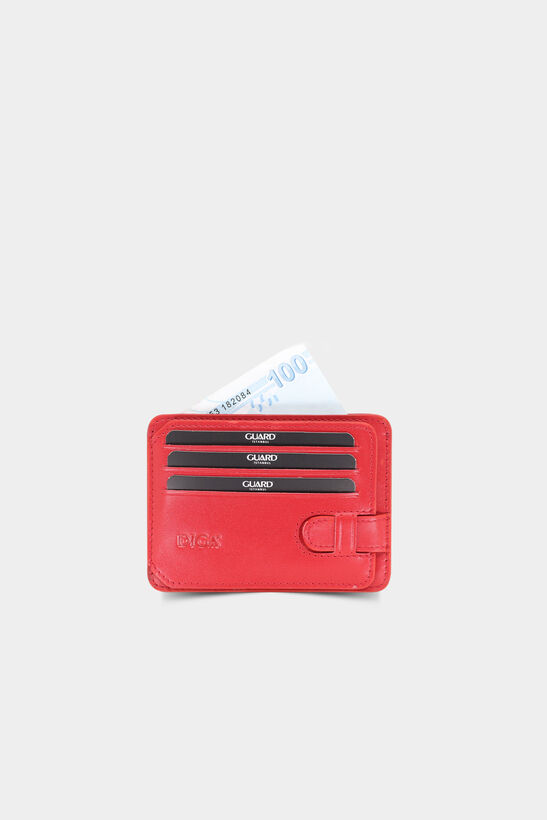 Diga Red Horizontal Leather Card Holder / Business Card Holder