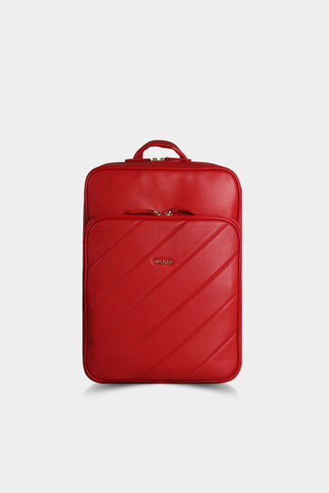 Guard Red Horizontal Stitched Leather Backpack - Thumbnail