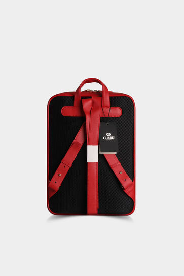 Guard - Guard Red Horizontal Stitched Leather Backpack (1)