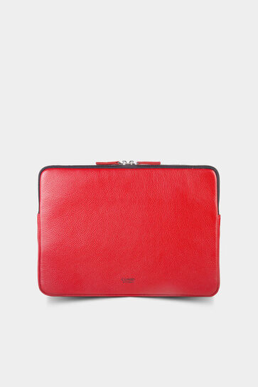 Guard Red Leather Clutch Bag - Thumbnail