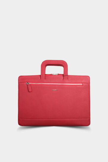 Guard Red Leather Briefcase and Laptop Bag - Thumbnail