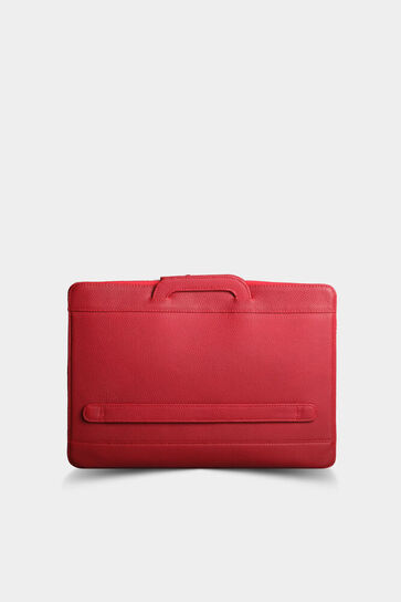 Guard Red Leather Briefcase and Laptop Bag - Thumbnail