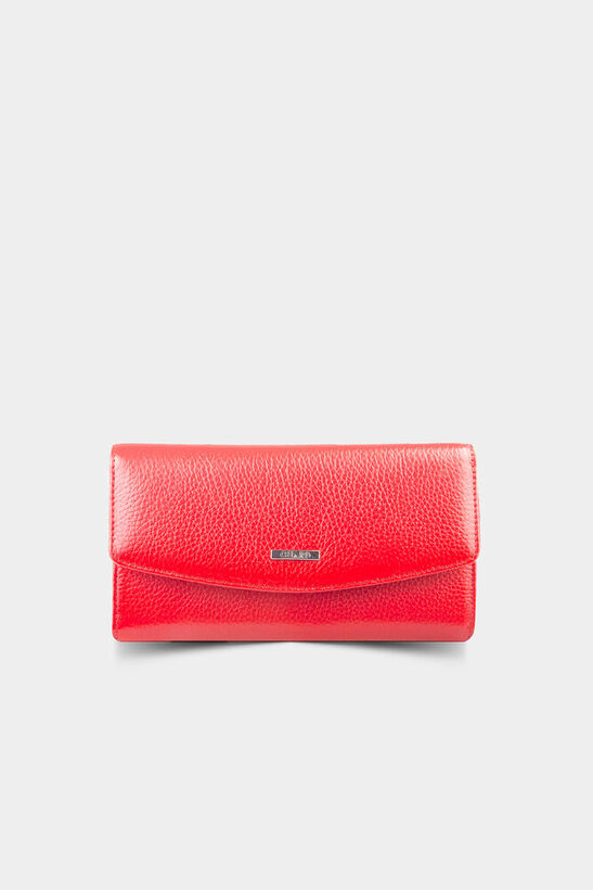Guard Red Zippered Leather Women's Wallet