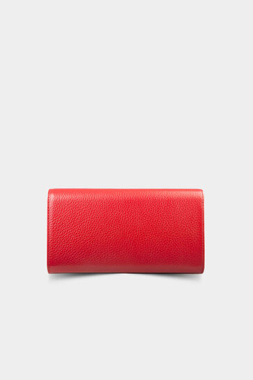 Guard Red Zippered Leather Women's Wallet - Thumbnail