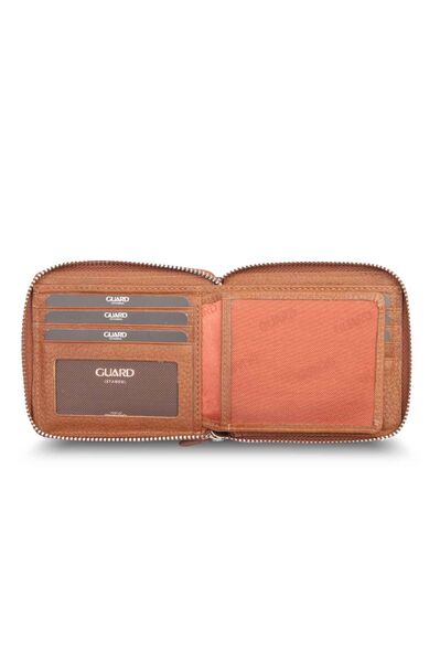 Guard - Guard Retro Zippered Leather Tan Wallet (1)