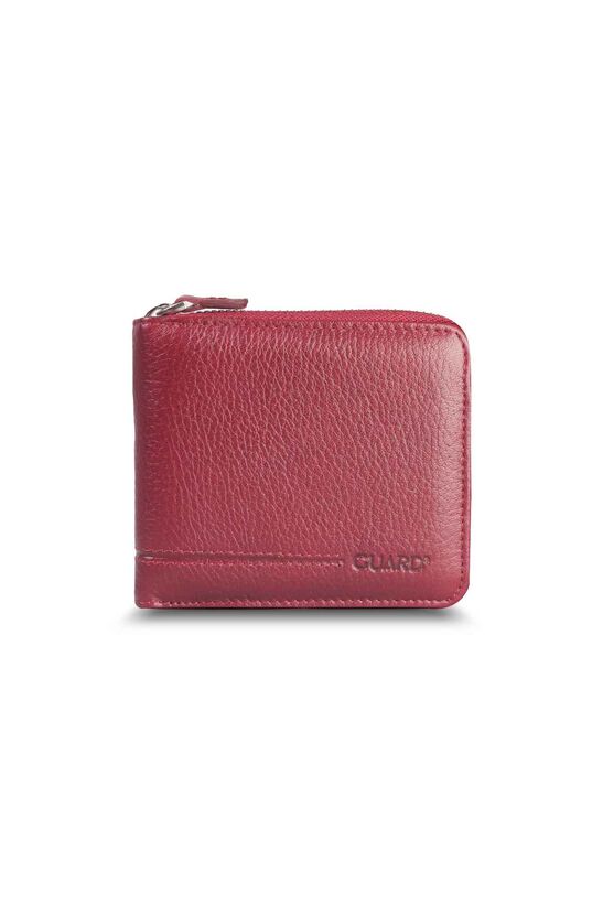 Guard Retro Zippered Leather Burgundy Wallet