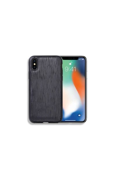 Guard Road Printed Black Leather iPhone X / XS Case - Thumbnail