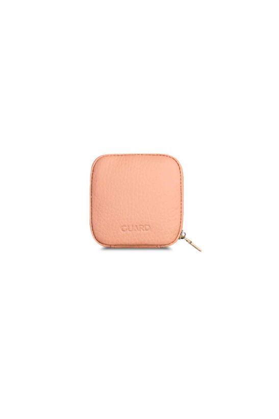 Guard Rose Color Zippered Leather Mini Accessory Bag