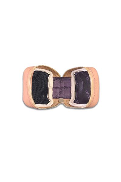 Guard Rose Color Zippered Leather Mini Accessory Bag - Thumbnail