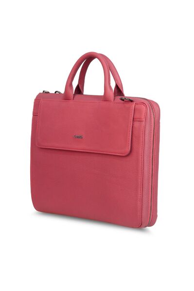Guard Slim Red Leather Briefcase - Thumbnail