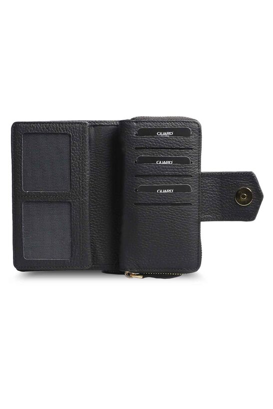 Guard Small Size Black Leather Women's Wallet
