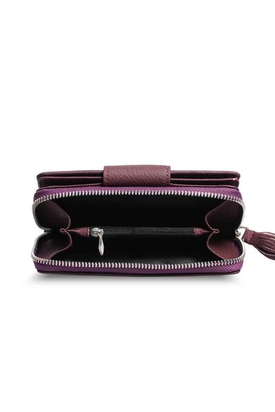 Guard Small Size Purple Leather Women's Wallet - Thumbnail