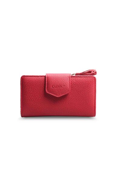 Guard Small Size Red Leather Women's Wallet - Thumbnail