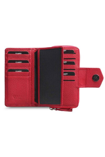 Guard Small Size Red Leather Women's Wallet - Thumbnail